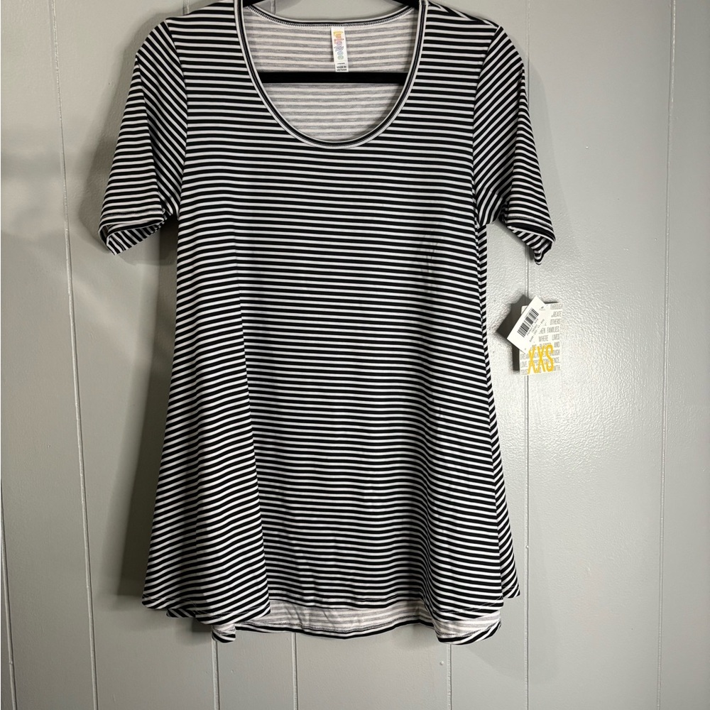 XXS Classic‎ Black and White Striped Women's Top